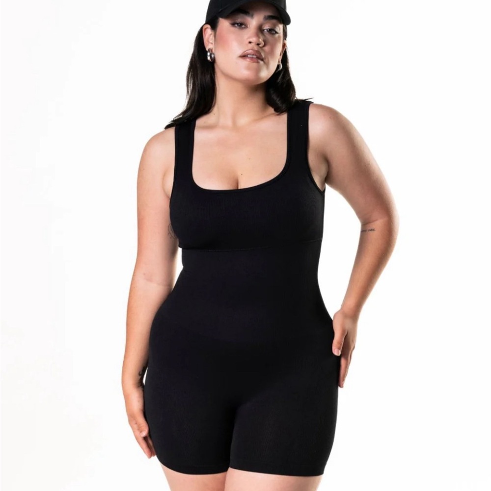 NWT HeyShape Square Neck Shapewear Jumpsuit in Brown Sz Large